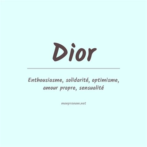 dior prénom sénégalais|Signification du prénom Dior .